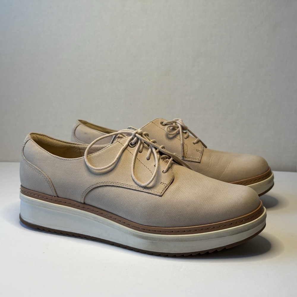 Clarks Teadale Women's Sz 9 Blush Pink Leather‎ Lace Up Oxford Platform Sneaker